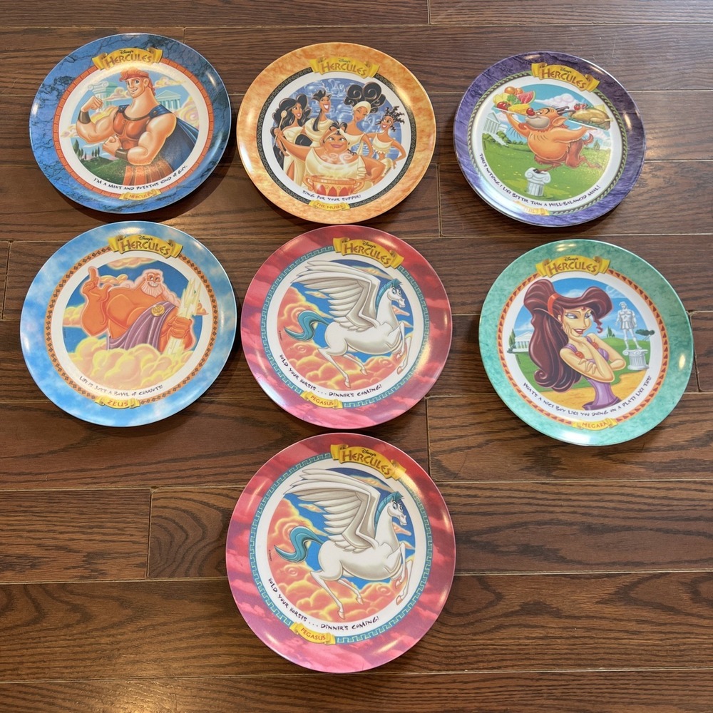 Vintage McDonald's 1997 Disney Hercules Collector's Plates Set Of 7